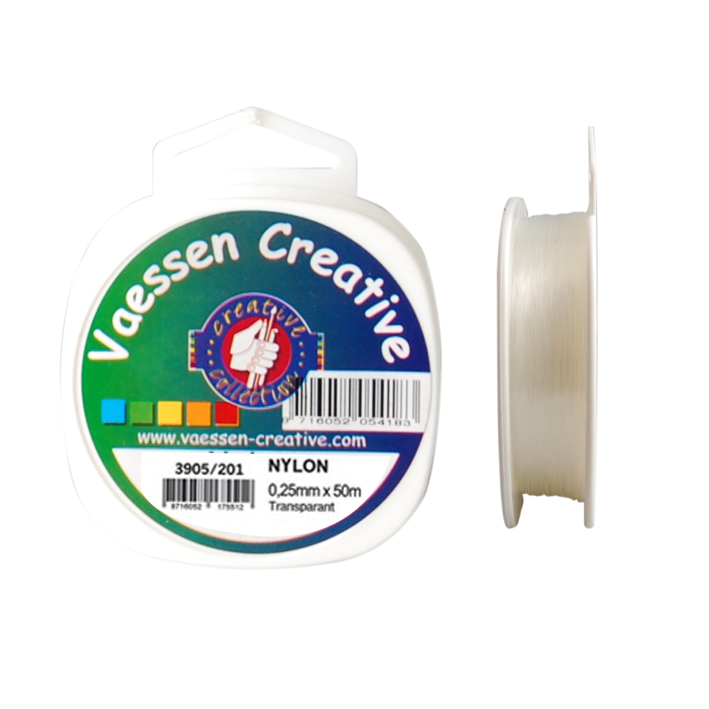 Vaessen creative • nylon draad 0,25mm 50m transparant