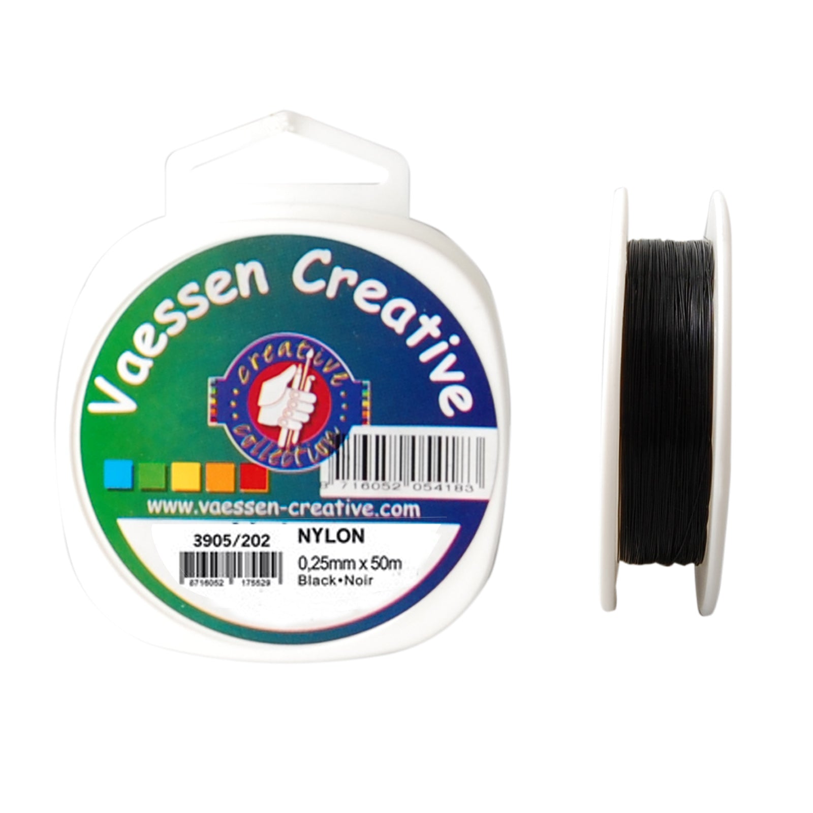 Vaessen creative • nylon draad 0,25mm 50m zwart