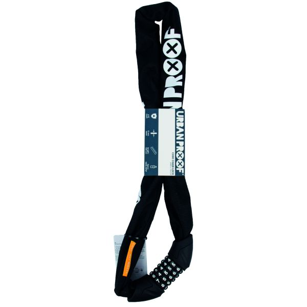 Urbanproof kettingslot met cijfercode 8mm*100cm zwart