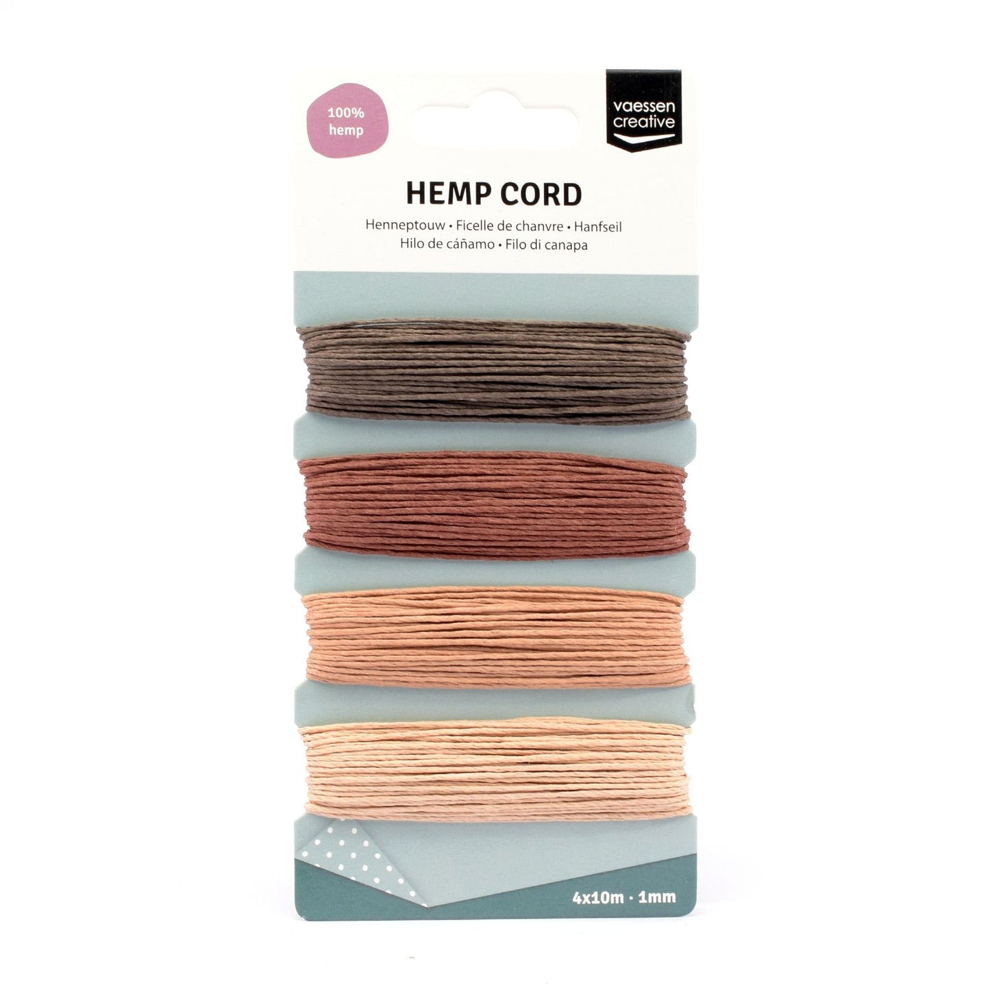 Vaessen creative • hemp koord naturel 4x10m