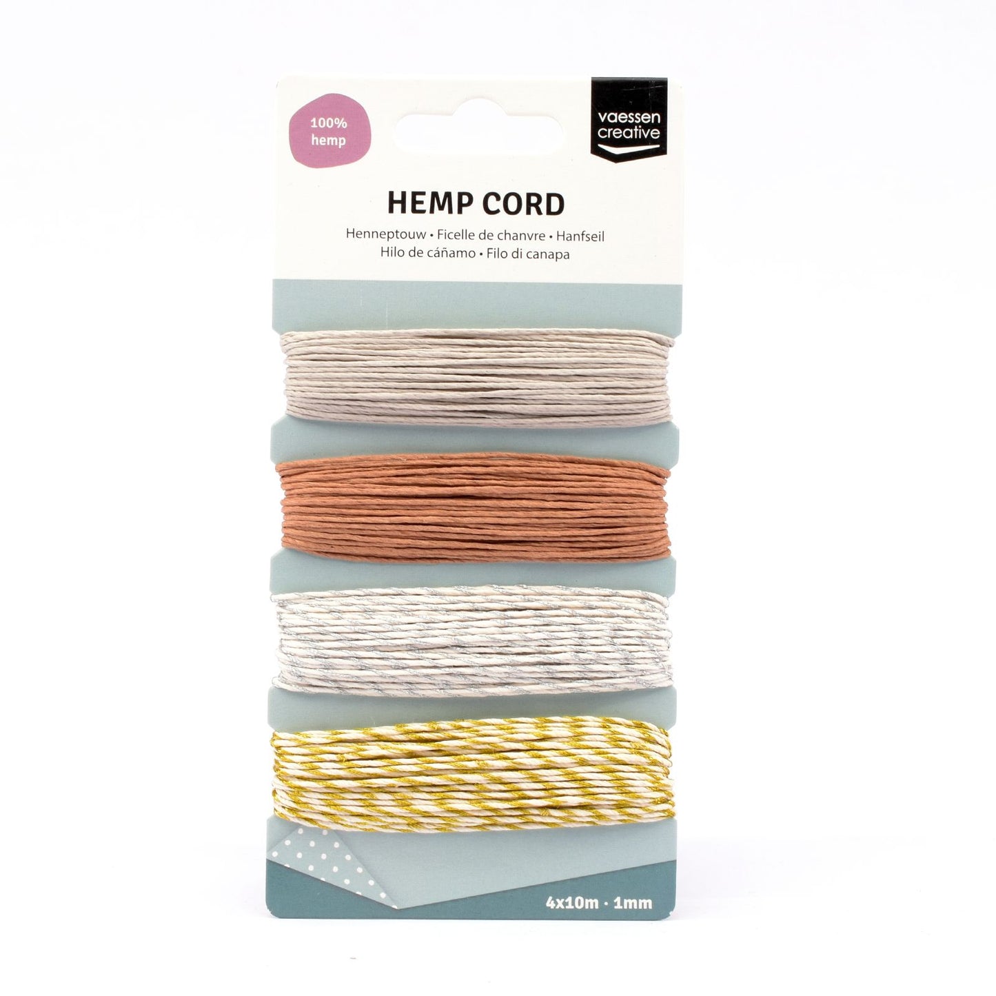 Vaessen creative • henneptouw assortiment 4x10m kerst
