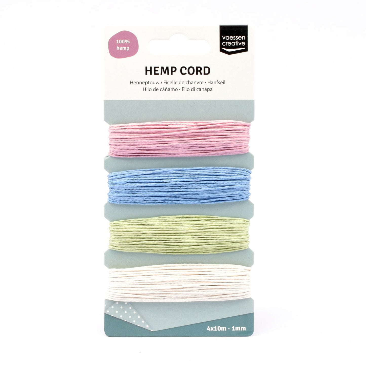Vaessen creative • henneptouw assortiment 4x10m lente