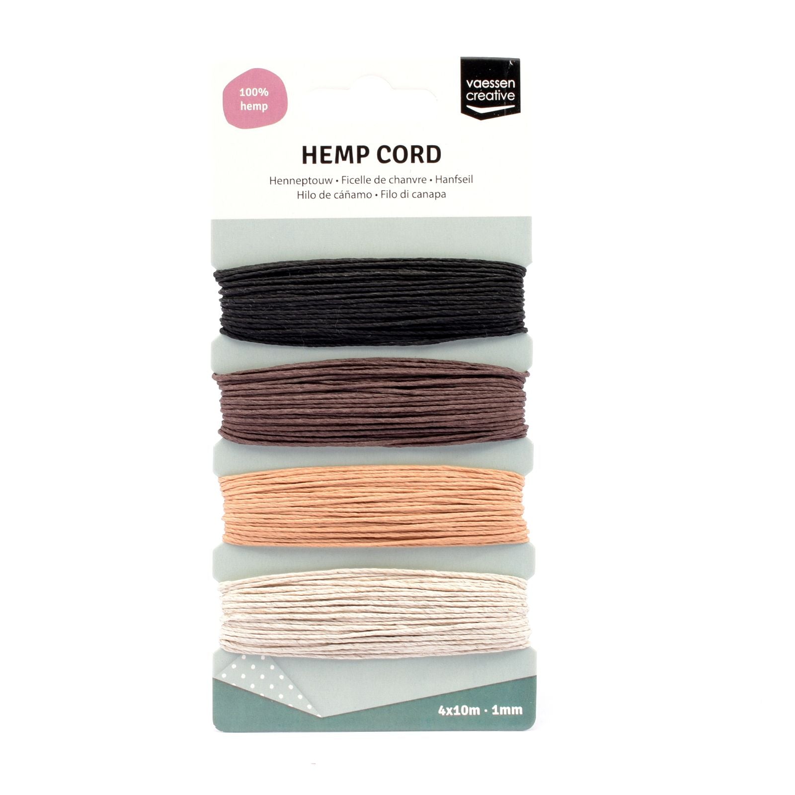 Vaessen creative • hemp koord naturel 4x10m