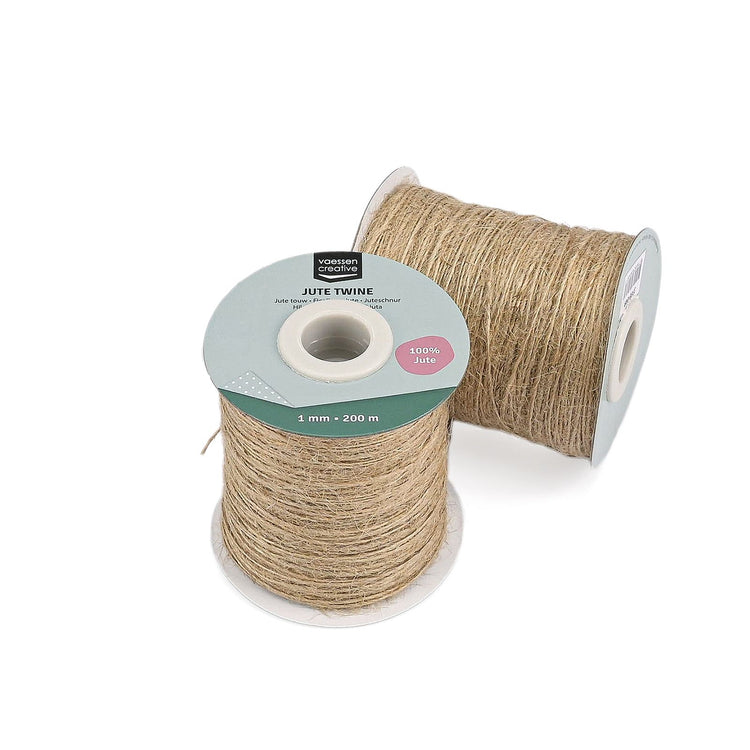 Vaessen creative • jute touw naturel 1mmx200m 2st.