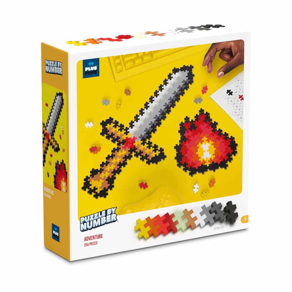 Plus-plus puzzle by number zwaard 250 stukjes - 3910 - puzzel en bouwspeelgoed in één - vanaf 5 jaar