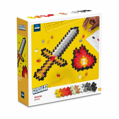 Plus-plus puzzle by number zwaard 250 stukjes - 3910 - puzzel en bouwspeelgoed in één - vanaf 5 jaar