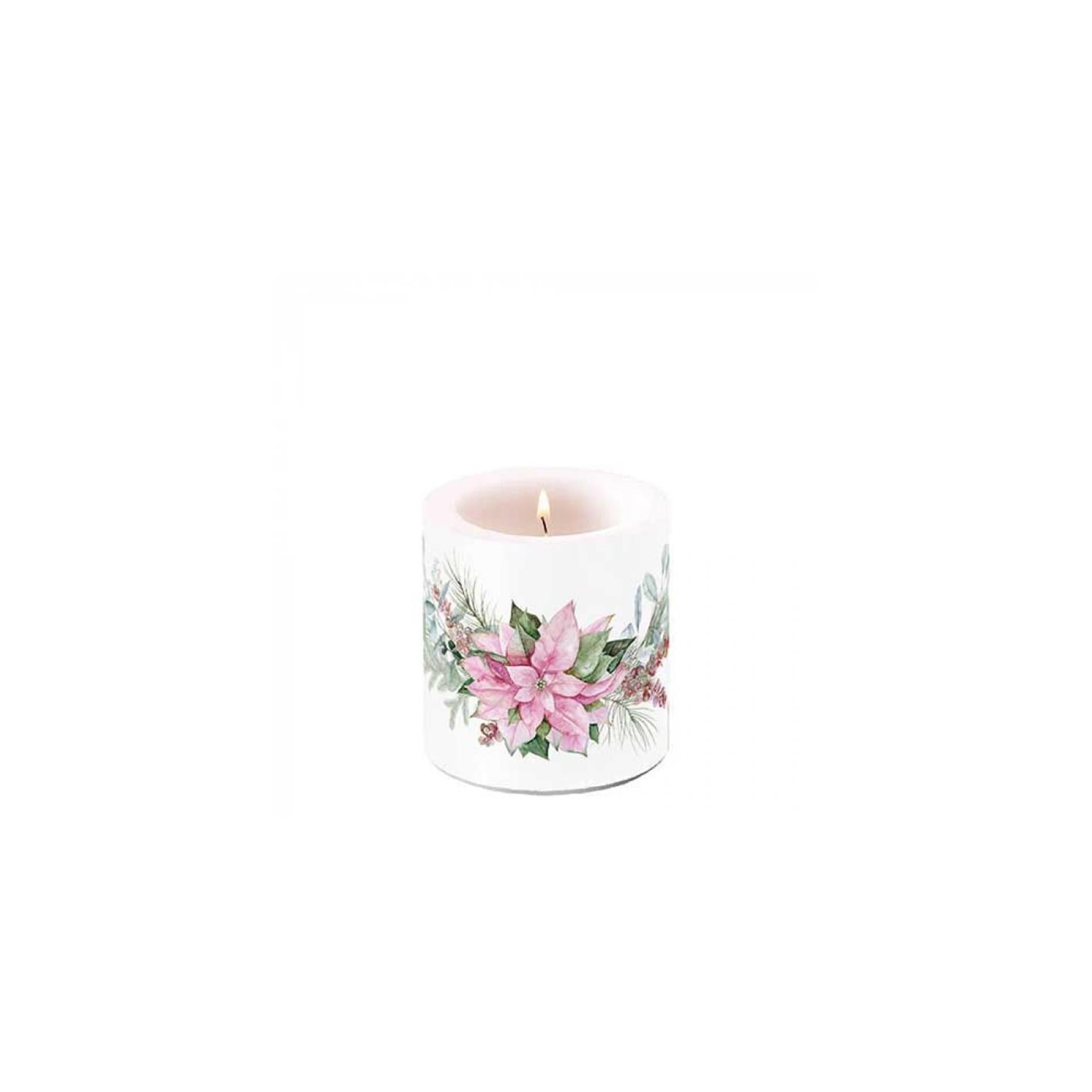 Ambiente kaars klein pink poinsettia