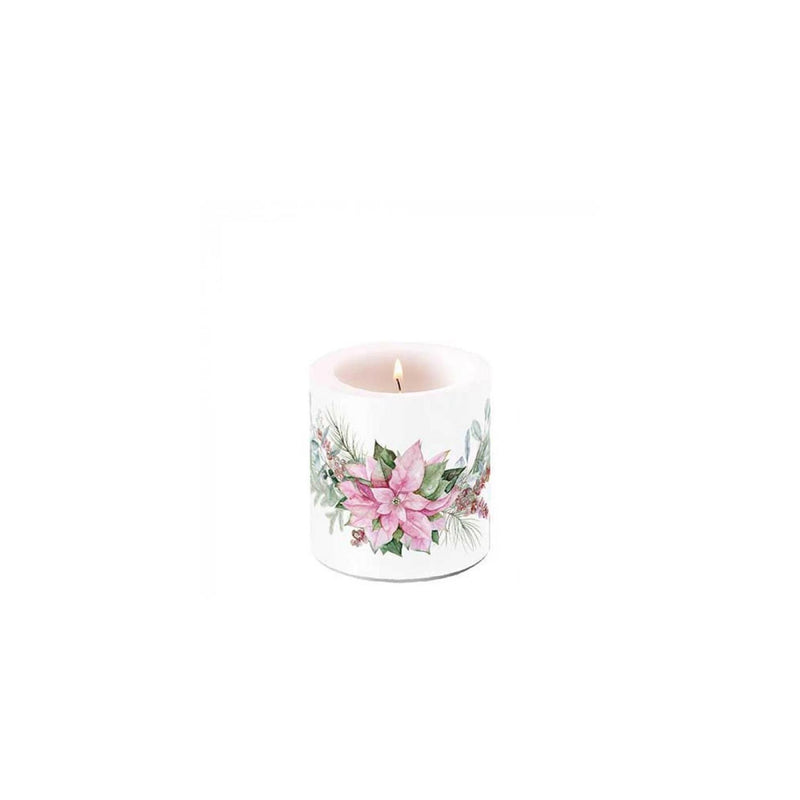 Ambiente kaars klein pink poinsettia