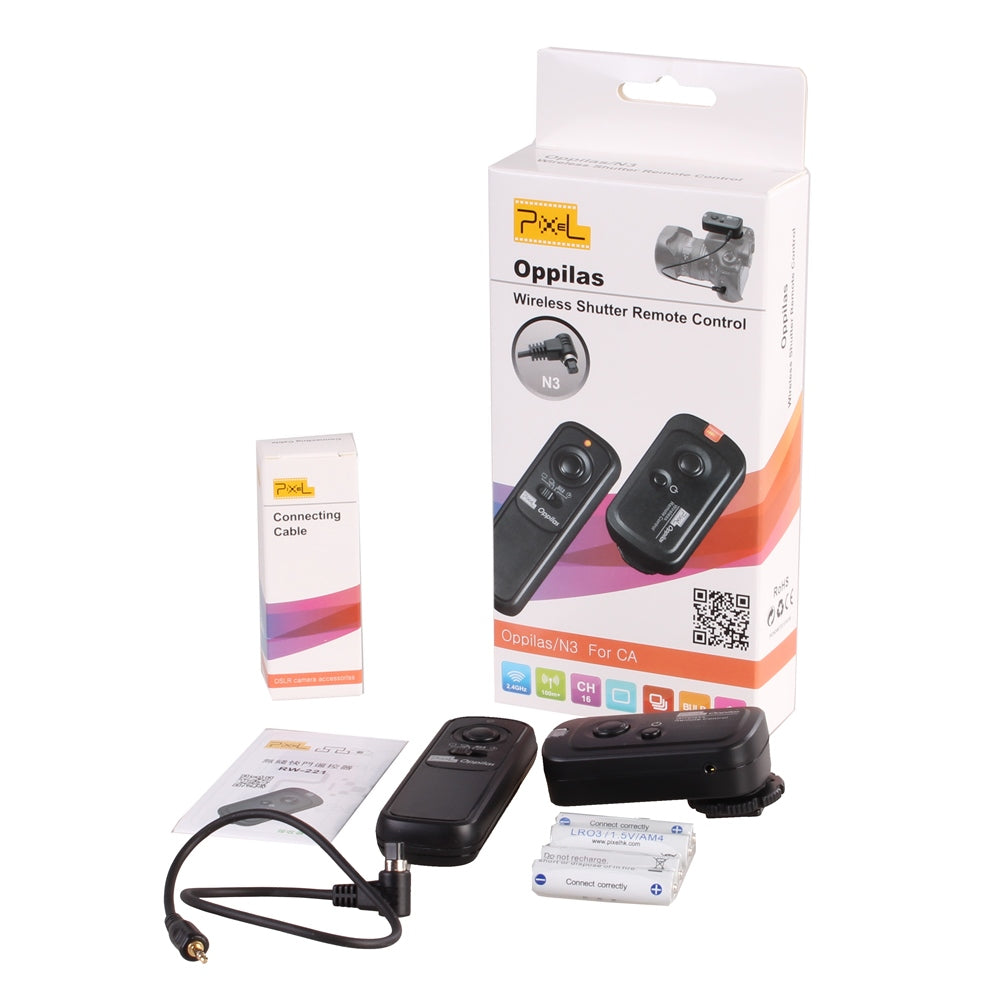 Pixel draadloze afstandsbediening rw-221 n3 oppilas voor canon