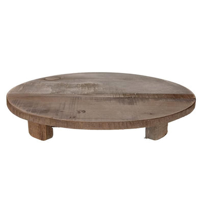 Naturel collections tray met voet oud hout ø38x7cm