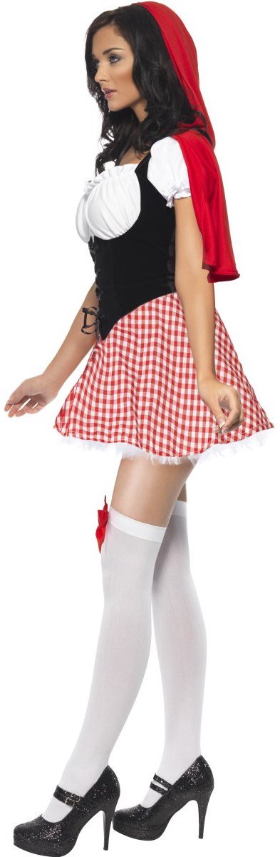 Smiffys sexy rood kapje outfit - maatkeuze: maat l