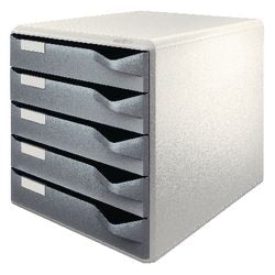 Ladenkastje leitz 5280 89 5 laden 28,5 x 35,5 x 39 cm grijs grijs