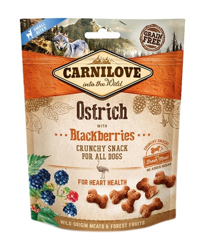 Carnilove Crunchy snack struisvogel zwarte bes