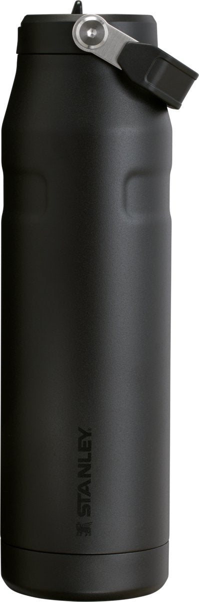 Stanley flip straw 2.0 waterfles met rietje 1.06l - 15 uur koud - 3 dagen koud met ijs - roestvrijstalen drinkfles - bpa vrij - lekvrij - vaatwasserbestendig - black