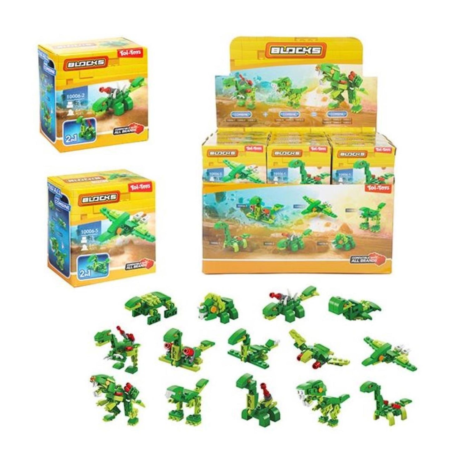 Toi-toys toi toys blocks bouwstenen dino of robot