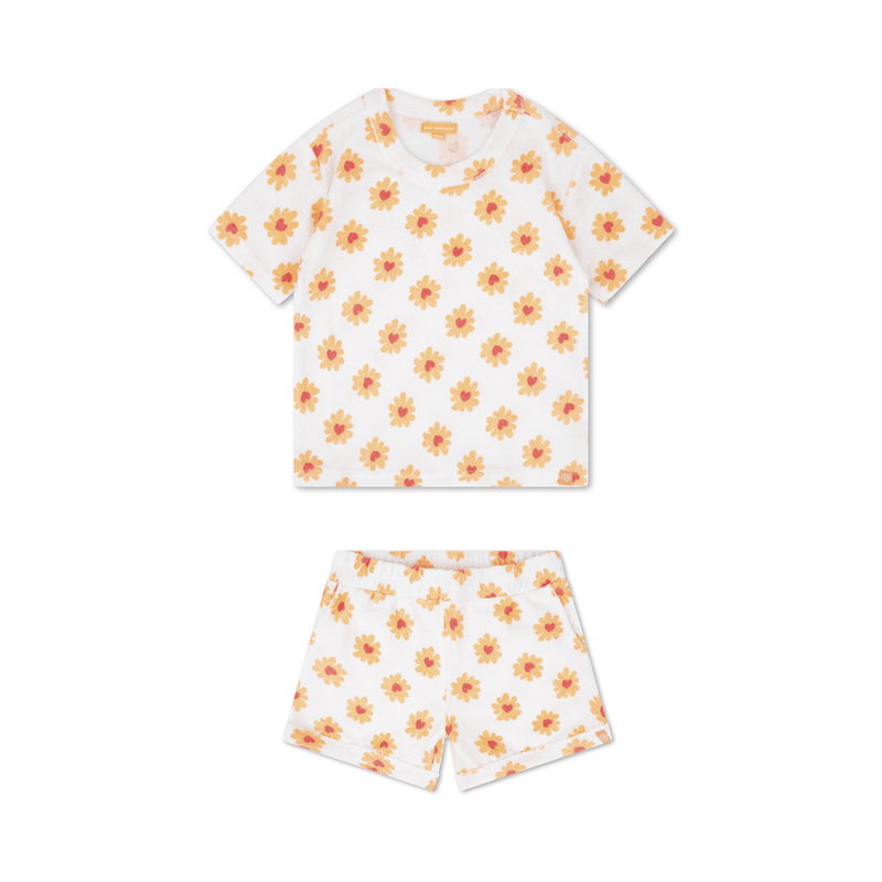 Floral love | meerkleurig meisjes set strand - terry