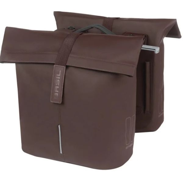 Basil dubbele fietstas city mik 28-32 liter - roasted brown
