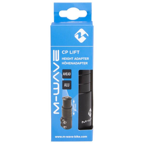 M-wave ahead-pen verlenger 1-1 8 incl. 4 spacers + ahead plug - zwart