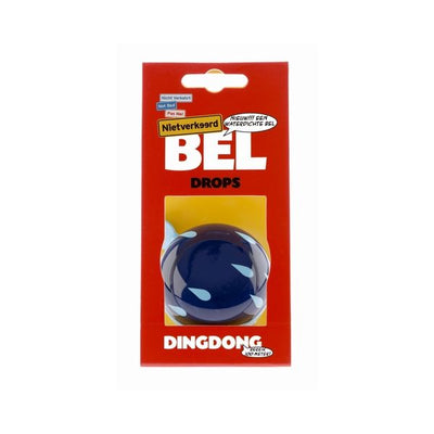 Nv ding dong bel 60mm drops blauw met druppels kaart