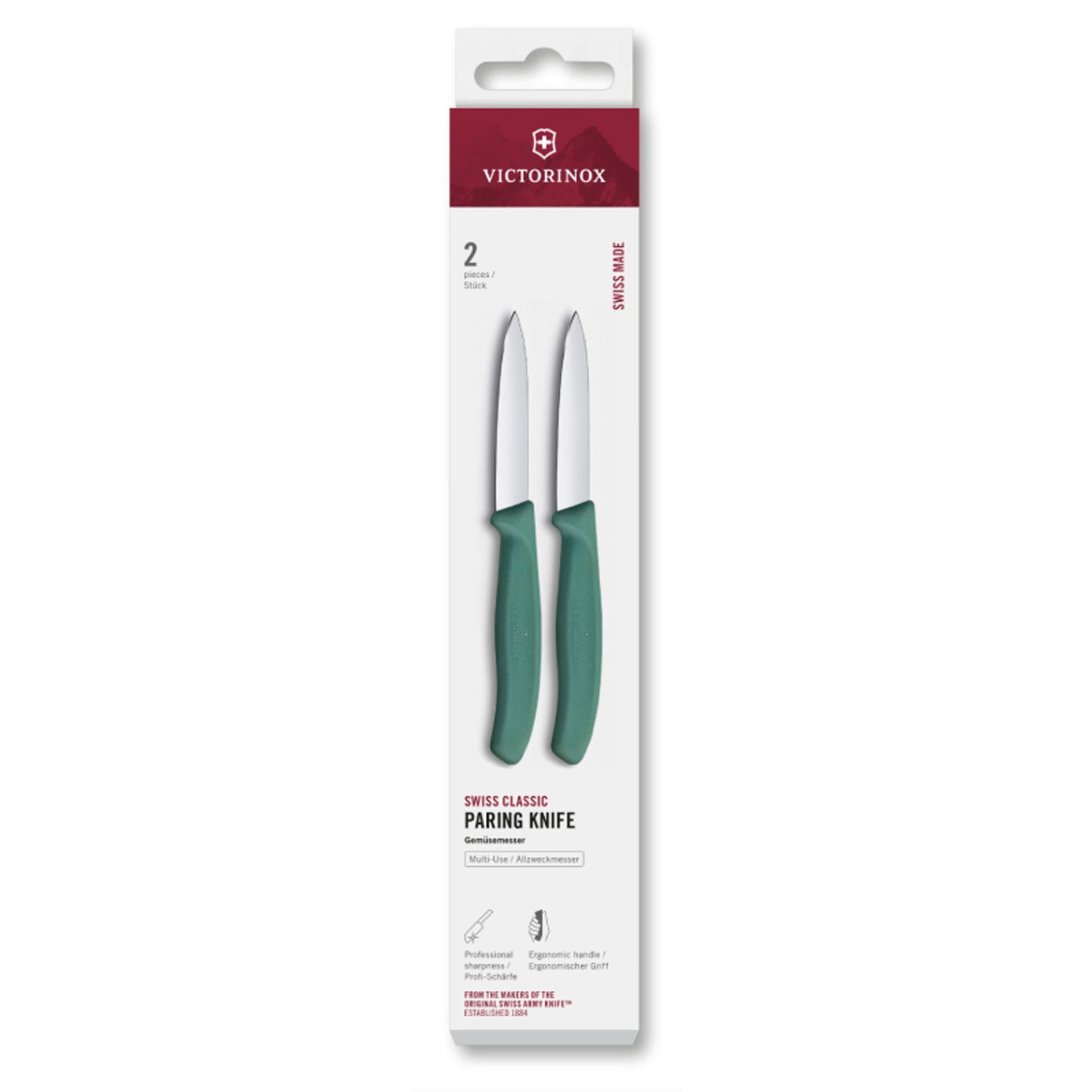 Victorinox schilmesje 2 stuks groen glad spits 8cm