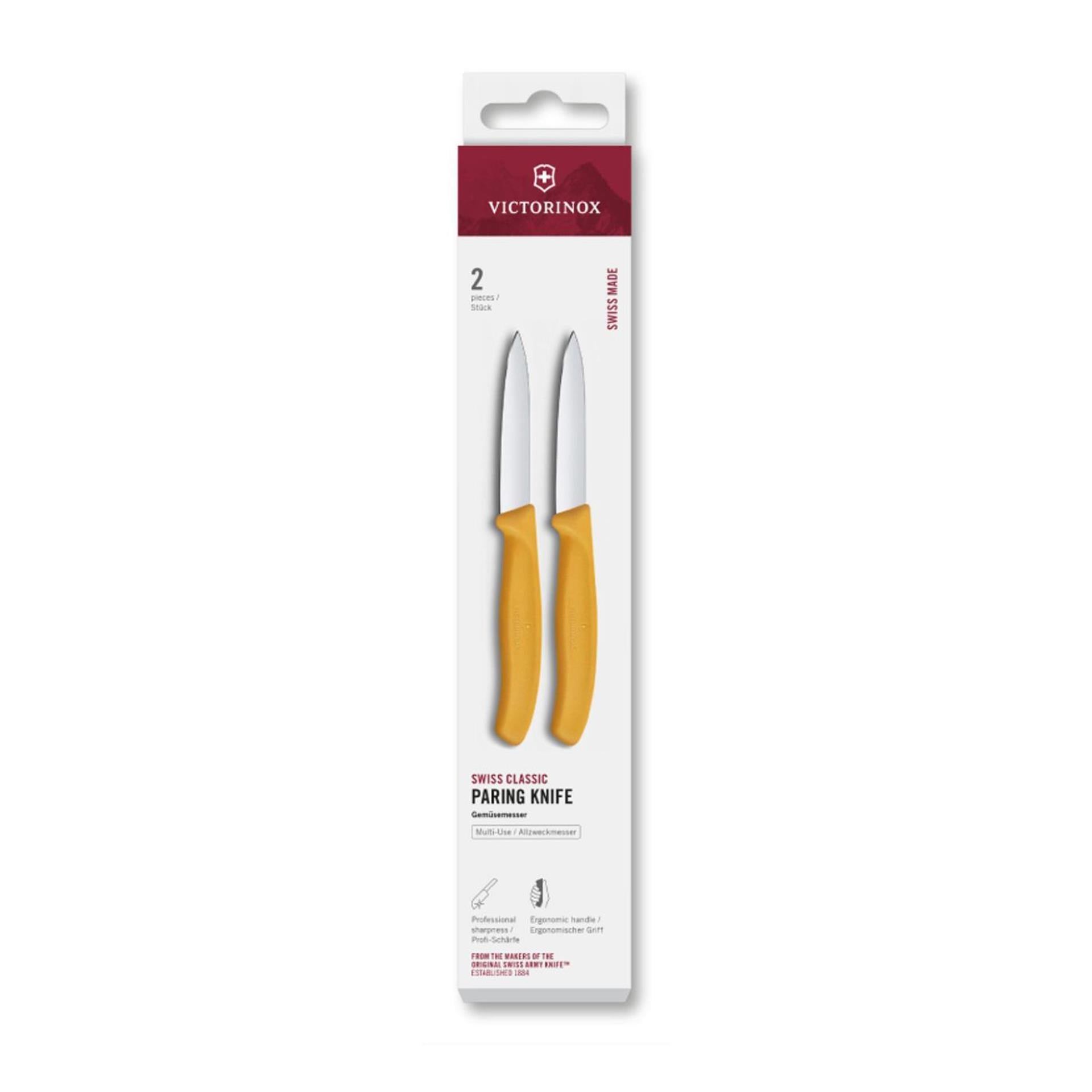 Victorinox schilmesje 2 stuks geel glad spits 8cm