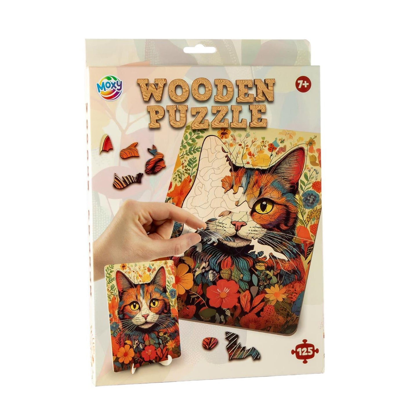 Moxy houten puzzel cat unieke vormen, 130pcs