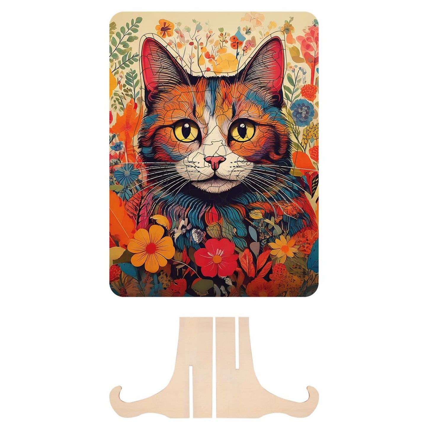 Moxy houten puzzel cat unieke vormen, 130pcs