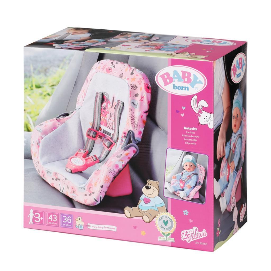 Baby born baby born autostoel roze grijs