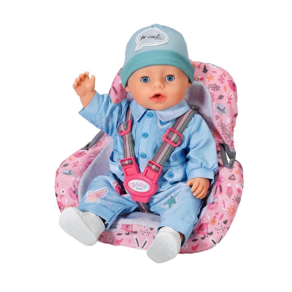Baby born baby born autostoel roze grijs