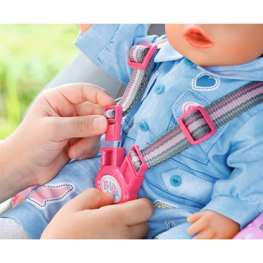 Baby born baby born autostoel roze grijs