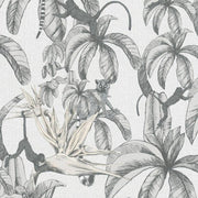Noordwand behang topchic monkey jungle leaves grijs en zwart - afbeelding 2