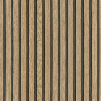 Noordwand behang botanica wooden slats bruin en eikenkleurig