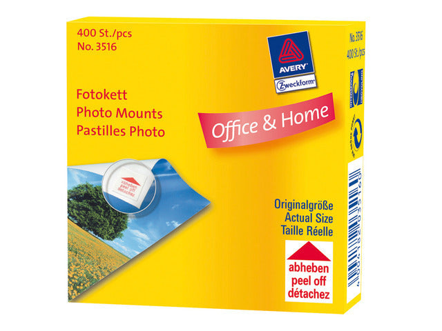 Avery av-3516 fotoklevers zweckform 12x12mm 400 stuks