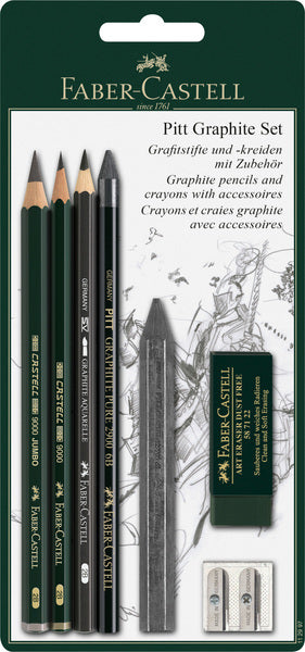 Faber-castell grafietpotloden set - pitt graphite - 7-delig op blister - fc-112997