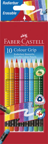 Faber castell fc-116613 kleurpotlood faber-castell grip 2001 uitgumbaar etui à 10 stuks - afbeelding 1