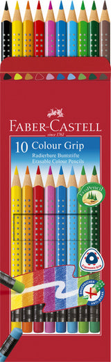Faber castell fc-116613 kleurpotlood faber-castell grip 2001 uitgumbaar etui à 10 stuks - afbeelding 2