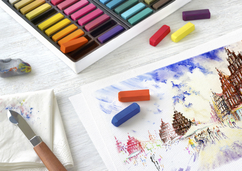 Faber castell fc-128272 pastelkrijt halve lengte etui à 72 stuks