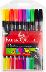 Faber castell fc-151109 viltstiften duo neon kleuren in etui 10 stuks - afbeelding 1