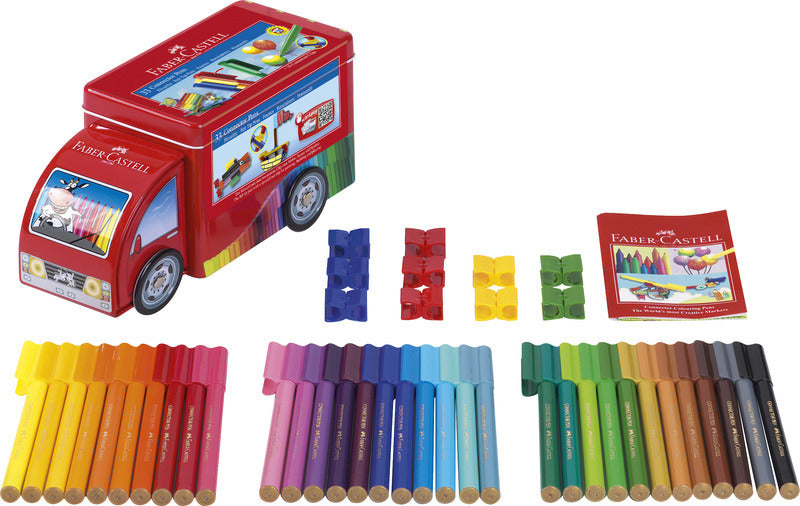 Faber-castell viltstiften - connector - cadeau set vrachtwagen - fc-155533