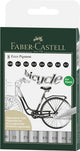 Faber-castell fineliners - ecco pigment - etui 8 stuks - zwart - fc-166008