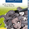 Faber castell fc-167107 tekenstift faber-castell pitt artist pen manga 8-delig etui basic