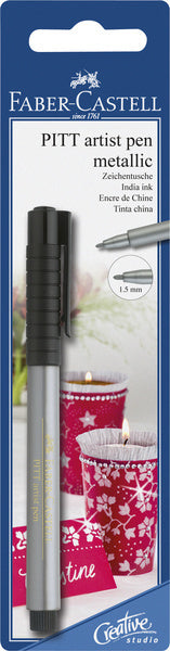 Faber castell fc-167398 tekenstift pitt artist pen 251 zilver - afbeelding 1