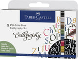 Faber castell fc-167508 pitt artist pen kalligrafieset 8 pennen - afbeelding 1