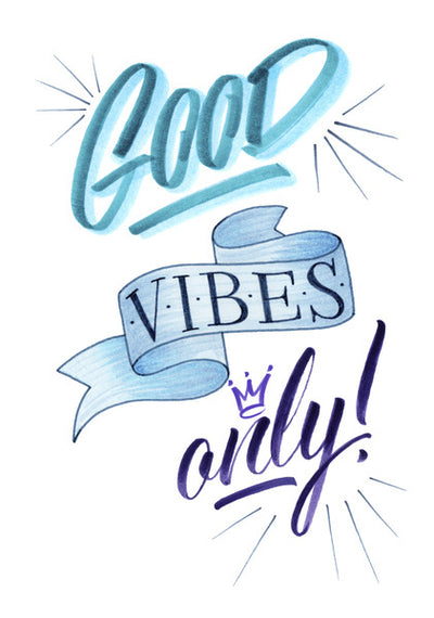 Faber-castell tekenstift - pitt artist pen - handletteringset - good vibes only - 6 delig - fc-267123