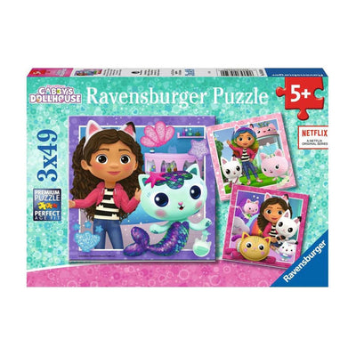 Ravensburger puzzel gabby's dollhouse - legpuzzel - 3x49 stukjes