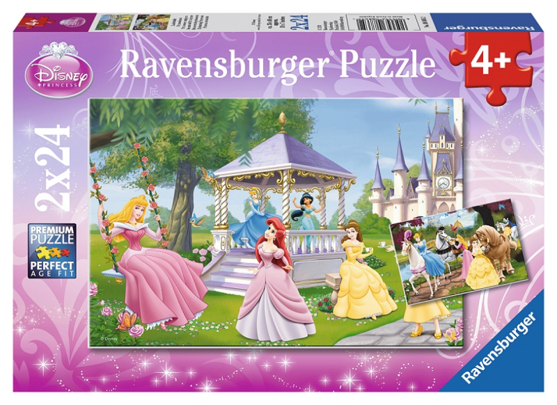 Ravensburger puzzel disney princess betoverende prinsessen - 2x24 stukjes - kinderpuzzel