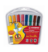 Stabilo trio scribbi viltstiften etui 8 kleuren - afbeelding 1
