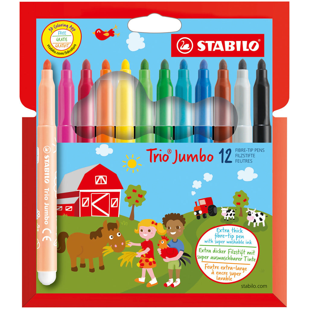 STABILO Trio Jumbo Viltstiften, 12st.