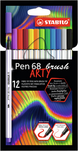 Stabilo pen 68 brush arty 12 stuks - afbeelding 1