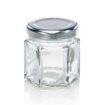 Leifheit 3208 jampot zeshoekig 47 ml glas zilver